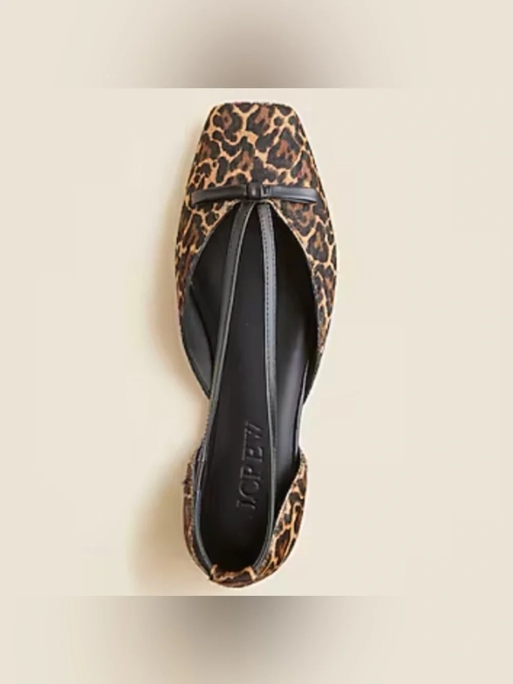 NEW J.Crew Quinn Cutout Ballet Flats in Leopard print Calf hair size 8 CP062